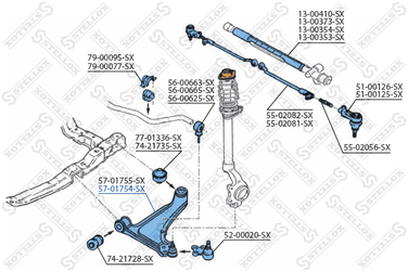 Stellox 57-01754-SX Рычаг п. Opel Astra/Vectra 88-01 <ch.R2 | перед прав | - 2