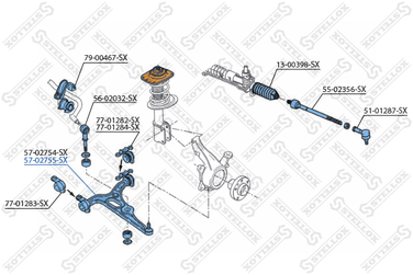 Stellox 57-02755-SX Рычаг п. Peugeot 806,Fiat Ulysse 94> | перед прав | - 2