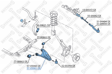 Stellox 57-05061-SX Рычаг нижн. п. Dacia Logan all 04> | перед прав | - 2