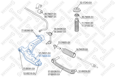 Stellox 57-74020-SX Рычаг нижн. п. Nissan Almera all 00> | перед прав | - 2
