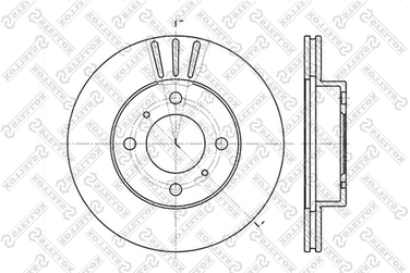 Stellox 6020-3021V-SX Диск торм. пер. Mitsubishi Colt/Lancer/C | перед | - 1