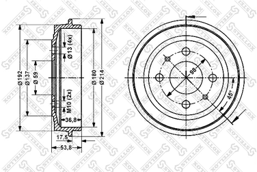 Stellox 6025-2309-SX Барабан торм. Fiat Brava/Bravo/Tipo/Temp | зад | - 1