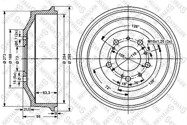 Stellox 6026-9906-SX Барабан торм. Citroen C25/Jumper, Fiat d | зад | - 1