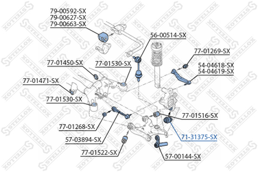 Stellox 71-31375-SX С/б рычага плав. BMW е38/e39/e65/x5/z8 | зад | - 2