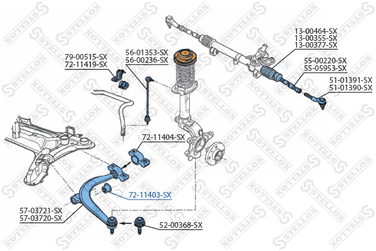 Stellox 72-11403-SX С/б рычага пер. Peugeot 406 all 95> | перед | - 2