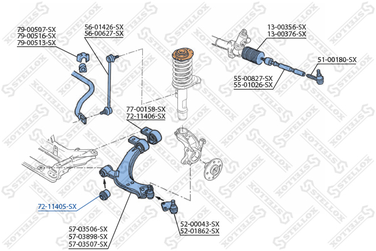Stellox 72-11405-SX С/б рычага пер. Citroen ZX/Xsara/Berling | перед лев | - 2