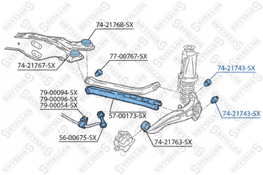 Stellox 74-21743-SX С/б рычага плав. Opel Vectra all 95> | зад лев | - 2