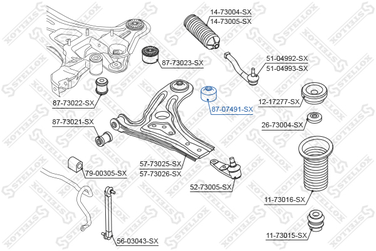 Stellox 87-07491-SX С/б рычага перед.зад. Chevrolet Kalos 0 | прав/лев | - 1