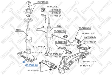 Stellox 87-37006-SX С/б амортизатора Honda Civic all 87-91/1 | зад прав/лев | - 1
