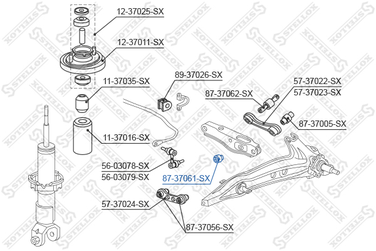 Stellox 87-37061-SX С/б амортизатора Honda cr-v 2.0 16V 95>/ | зад | - 2