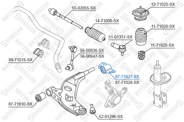 Stellox 87-71027-SX С/б рычага зад. л. Mazda 626 gf/gw all | перед лев | - 1