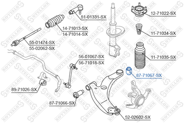 Stellox 87-71067-SX С/б рычага зад. Mazda Premacy CP all 99> | перед | - 1