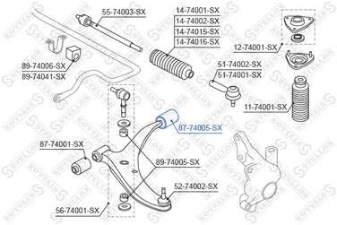 Stellox 87-74005-SX С/б рычага зад. Nissan Sunny all 90-95/ | перед | - 2