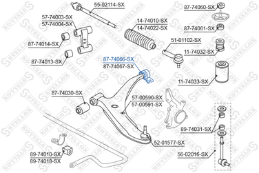 Stellox 87-74066-SX С/б нижн. рычага зад. п. Nissan Primera | прав | - 1