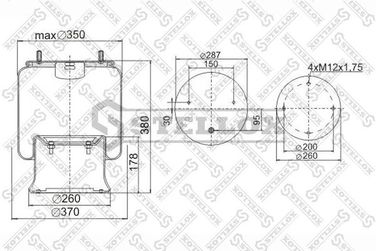 Stellox 90-02851-SX Пневмопод. со стак.2шп М12x1.75  Schmitz - 1