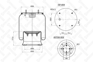 Stellox 90-08131-SX Пневмоподушка со стаканом SAF HCV - 2