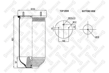 Stellox 90-26190-SX Пневмоподушка без стак. 4022np02 SAF - 1