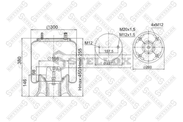 Stellox 90-41562-SX Пневмоподушка со стак  ROR,Weweler - 1