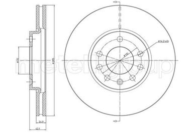 Metelli 23-0608C Тормозной диск | перед | - 1