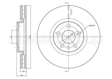 Metelli 23-0615C Тормозной диск | перед | - 1