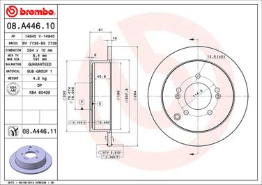 Brembo 08.A446.11 Диск тормозной UV Coated | зад | - 2