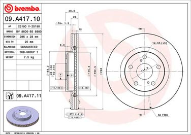 Brembo 09.A417.11 Диск тормозной UV Coated | перед | - 2