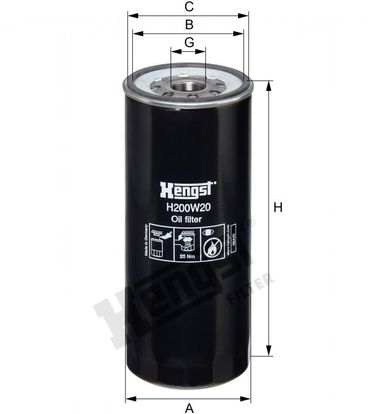 Hengst H200W20 Фильтр масляный HCV - 2