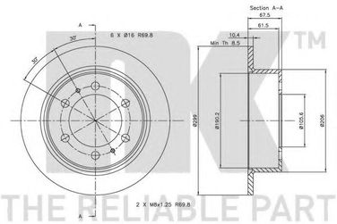 NK 315003 Диск тормозной | зад | - 3