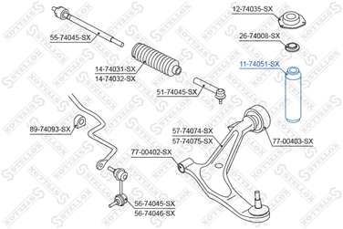 Stellox 11-74051-SX Отбойник-пыльник аморт. пер. Nissan X-T | перед | - 2