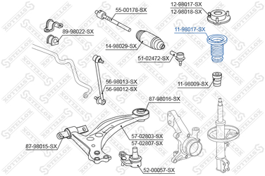 Stellox 11-98017-SX Пыльник аморт. пер. Toyota Camry sxv10/ | перед | - 2