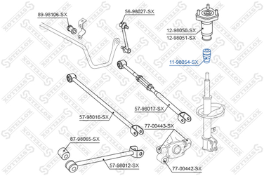 Stellox 11-98054-SX Отбойник аморт. зад. Toyota Camry acv3# - 2