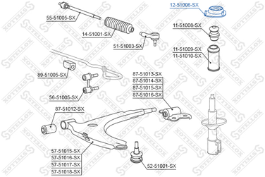 Stellox 12-51006-SX Опора амортизатора пер. Hyundai Coupe 1 | перед | - 2
