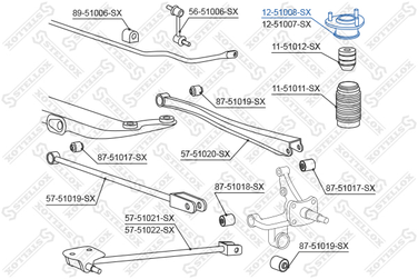 Stellox 12-51008-SX Опора амортизатора зад. л. Hyundai Coup | лев | - 2