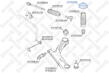 Stellox 12-51014-SX Опора амортизатора пер. Hyundai Santa f | перед прав | - 2