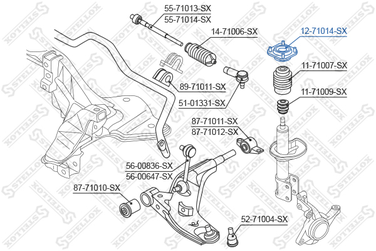 Stellox 12-71014-SX Опора амортизатора пер. Mazda 626 all 9 | перед | - 2