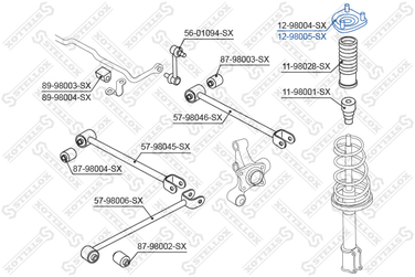 Stellox 12-98005-SX Опора амортизатора зад. л. Toyota Corol | лев | - 2