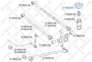 Stellox 12-98010-SX Опора амортизатора зад. Toyota Avensis - 2