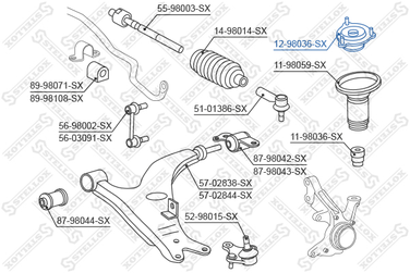 Stellox 12-98036-SX Опора амортизатора пер. Toyota RAV 4 al | перед прав/лев | - 2