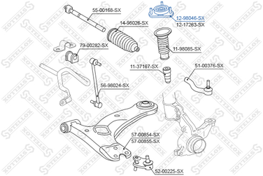 Stellox 12-98046-SX Опора амортизатора пер. Toyota Avensis | перед | - 2