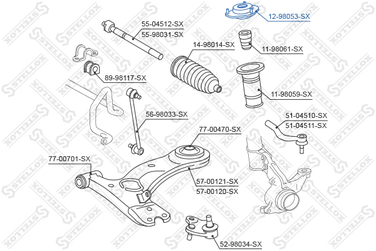 Stellox 12-98053-SX Опора амортизатора пер. Toyota RAV 4 1. | перед | - 2