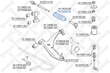 Stellox 14-74022-SX Пыльник рулевой рейки - 2