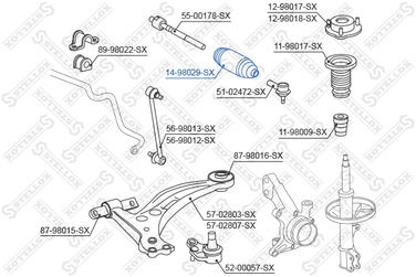 Stellox 14-98029-SX Пыльник рул. рейки Toyota Camry sxv20/m | лев | - 2