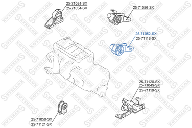 Stellox 25-71052-SX Подушка ДВС зад. Mazda 323 CP 1.9i 98> - 2