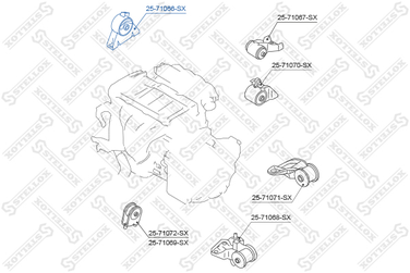 Stellox 25-71066-SX Подвеска, двигатель | прав | - 2