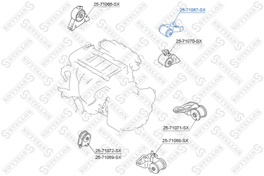 Stellox 25-71067-SX Подушка ДВС зад. Mazda 626 GF 1.8 97> МК - 2