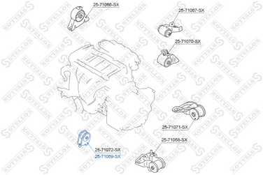 Stellox 25-71069-SX Подушка ДВС пер.л.+п. Mazda 626 GF 1.8 9 | перед | - 2
