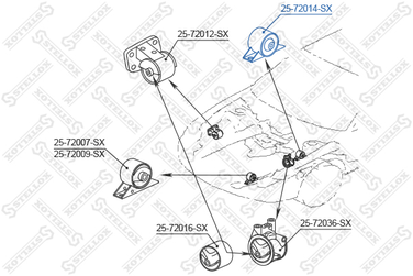 Stellox 25-72014-SX Подушка ДВС задн. Mitsubishi Colt/Lancer | лев | - 2