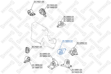 Stellox 25-74024-SX Подвеска, двигатель | перед лев | - 2