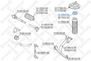Stellox 26-74008-SX Подшипник опоры аморт. Nissan Primera p | перед | - 2