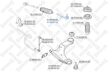Stellox 51-00341-SX Наконечник рулевой правый Nissan Qashqa | перед | - 3